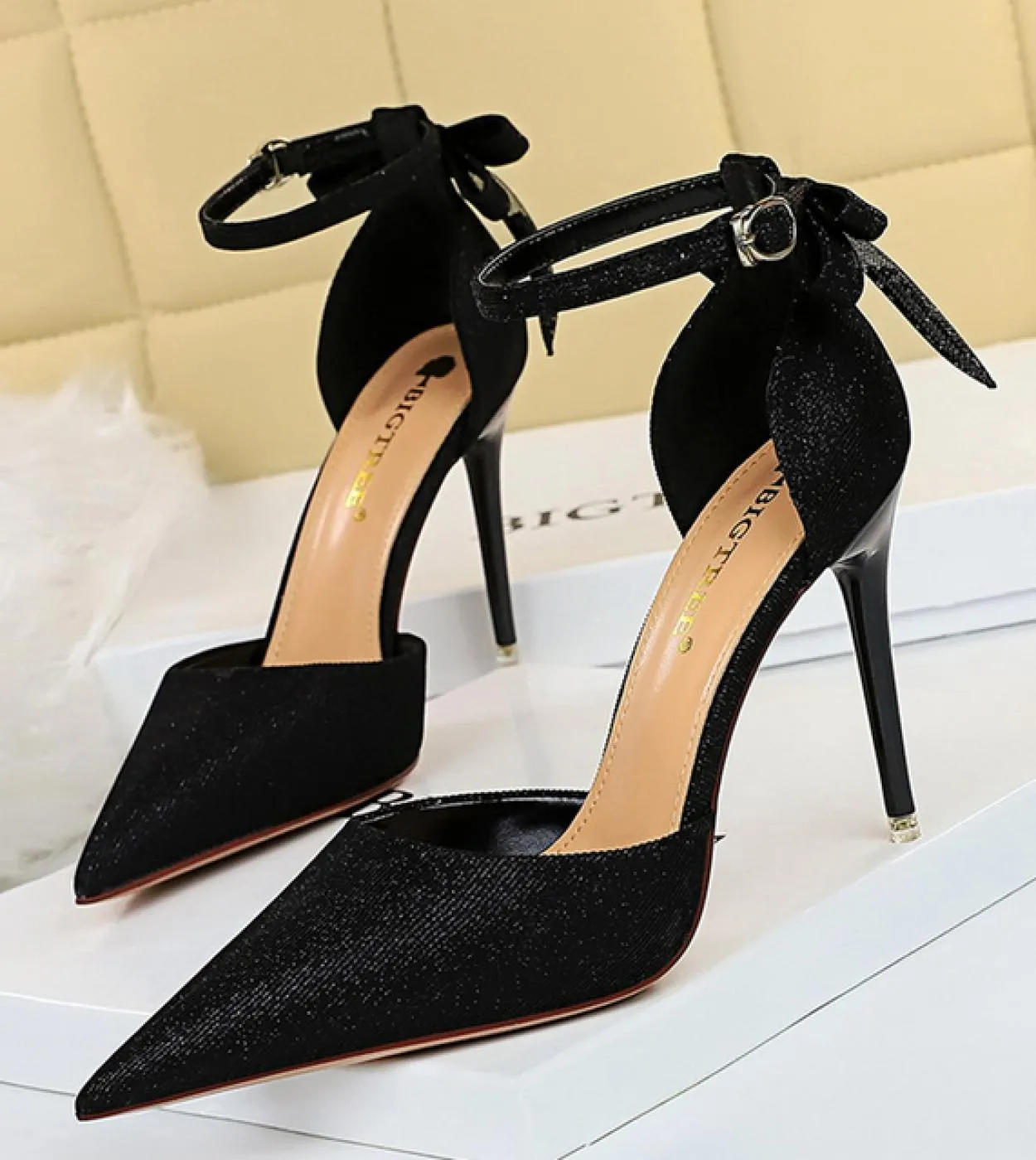 2022 Donna 8cm 10cm Sandali con tacco alto Paillettes Glitter Stiletto Donna Tacchi bassi Bling Stripper Wedding Bridal Strappy