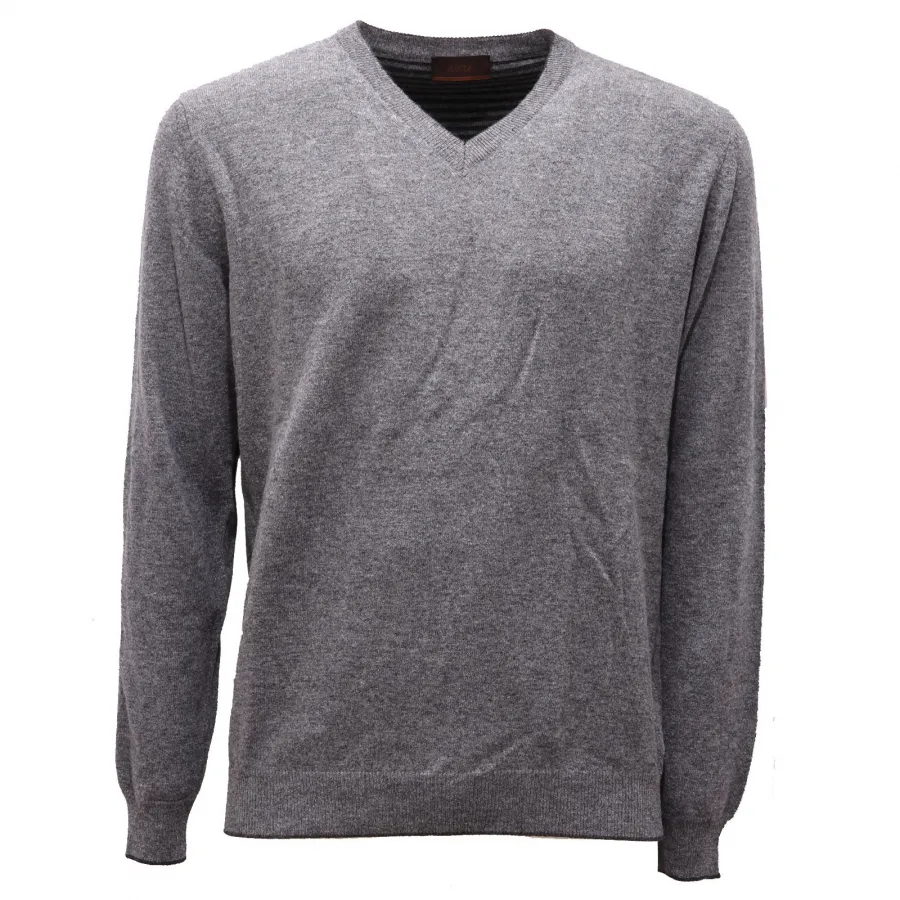 5470AF maglione uomo ALTEA grey melange wool sweater men