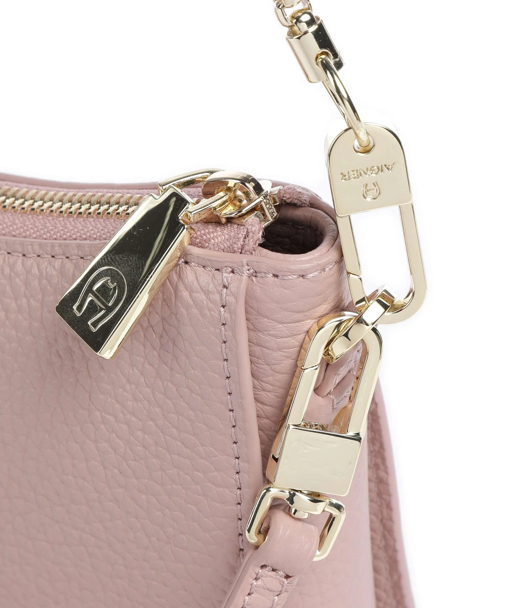  Aigner Ivy S Borsa a spalla pelle di vacchetta grana rosa  