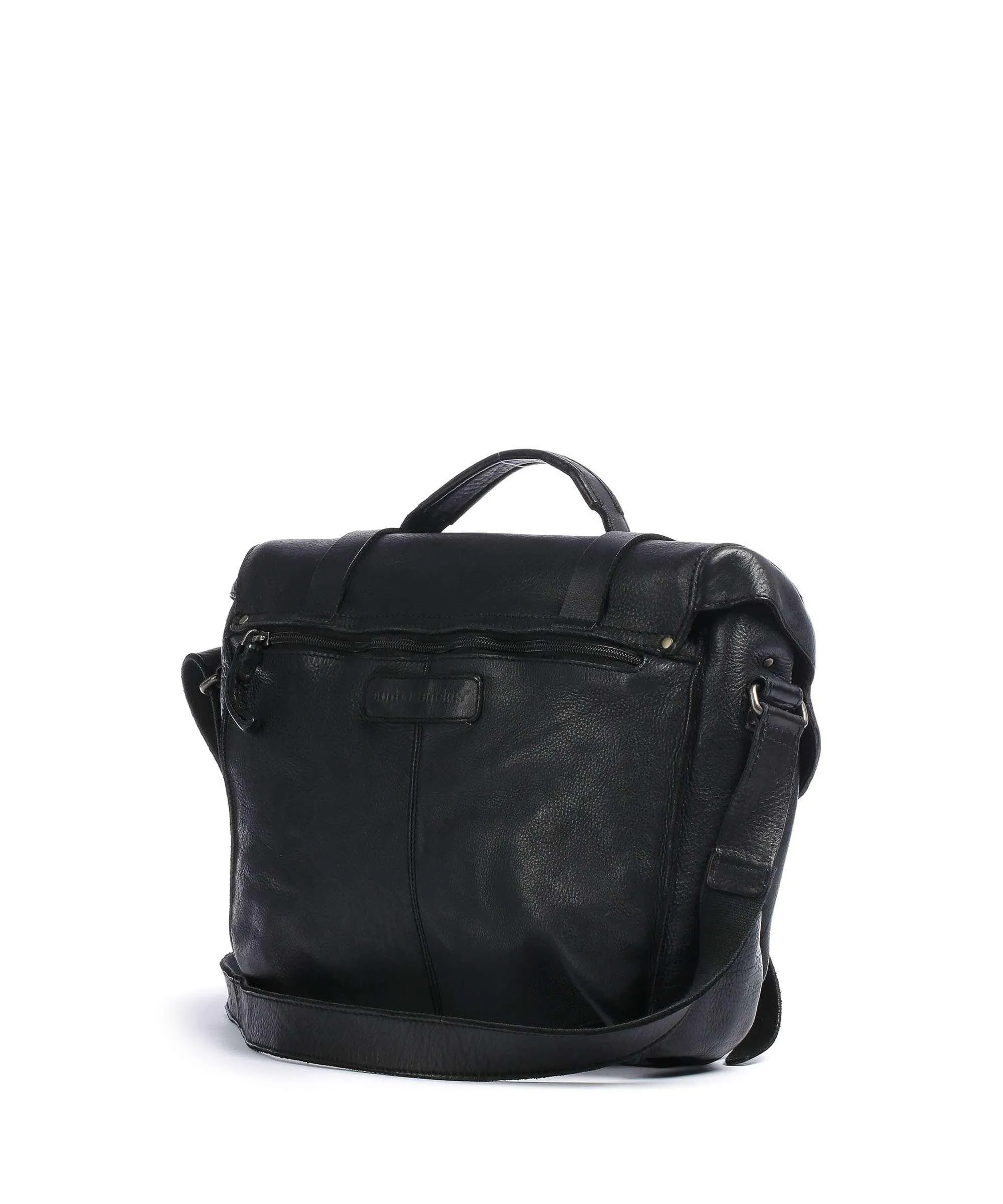  Aunts & Uncles Barbershop Bandholz Borsa messenger pelle a grana fine nero  