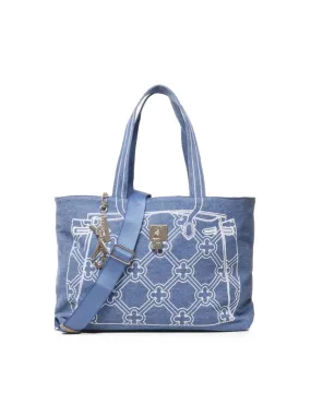 BORSA A TRACOLLA IN DENIM CON RICAMO