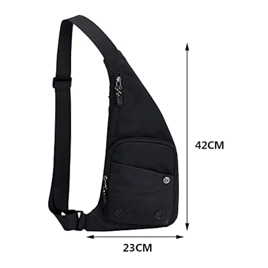 Borsa da uomo, borsa a tracolla in nylon leggero borsa a tracolla antifurto impermeabile per viaggi escursionismo per ciclismo s