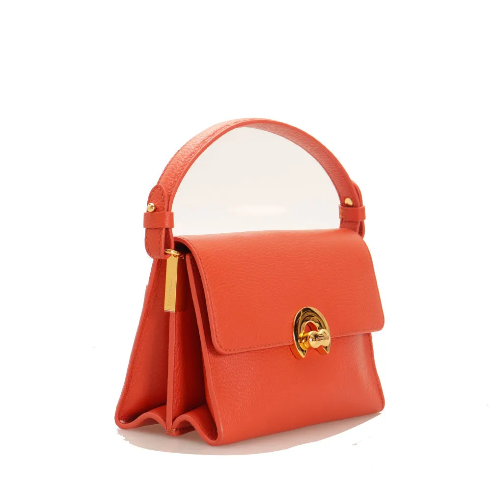 Borsa Donna a Mano con Tracolla COCCINELLE in Pelle linea Binxie Small colore Tangerine