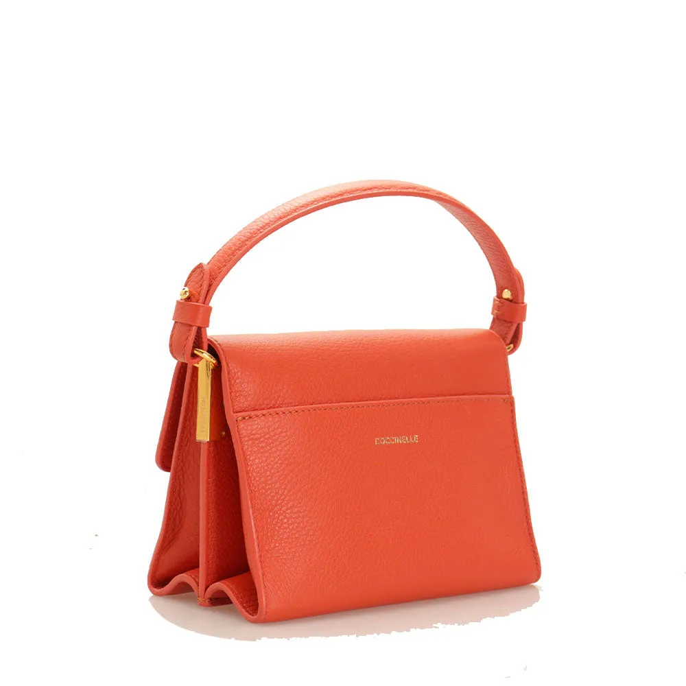 Borsa Donna a Mano con Tracolla COCCINELLE in Pelle linea Binxie Small colore Tangerine