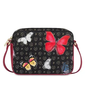 Borsa Donna a Tracolla POLLINI linea Heritage Butterfly Nero e Rosso