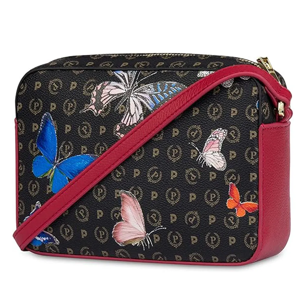 Borsa Donna a Tracolla POLLINI linea Heritage Butterfly Nero e Rosso