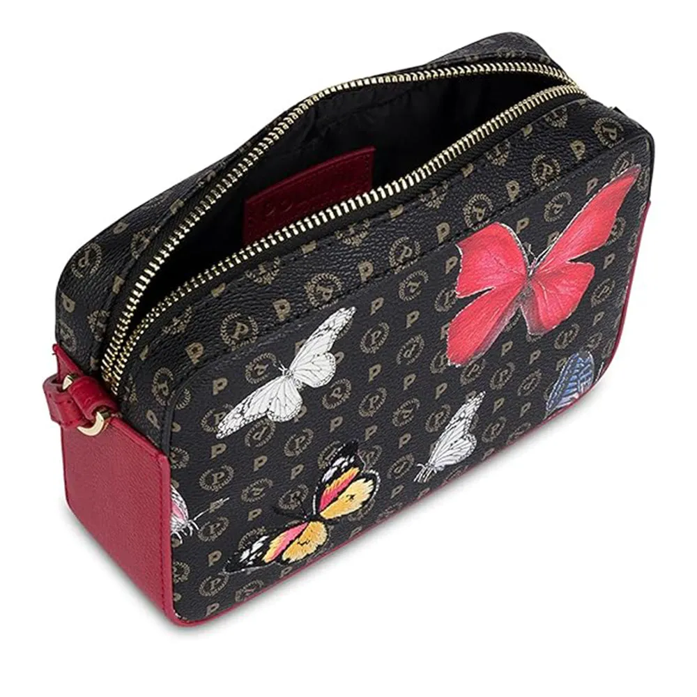 Borsa Donna a Tracolla POLLINI linea Heritage Butterfly Nero e Rosso