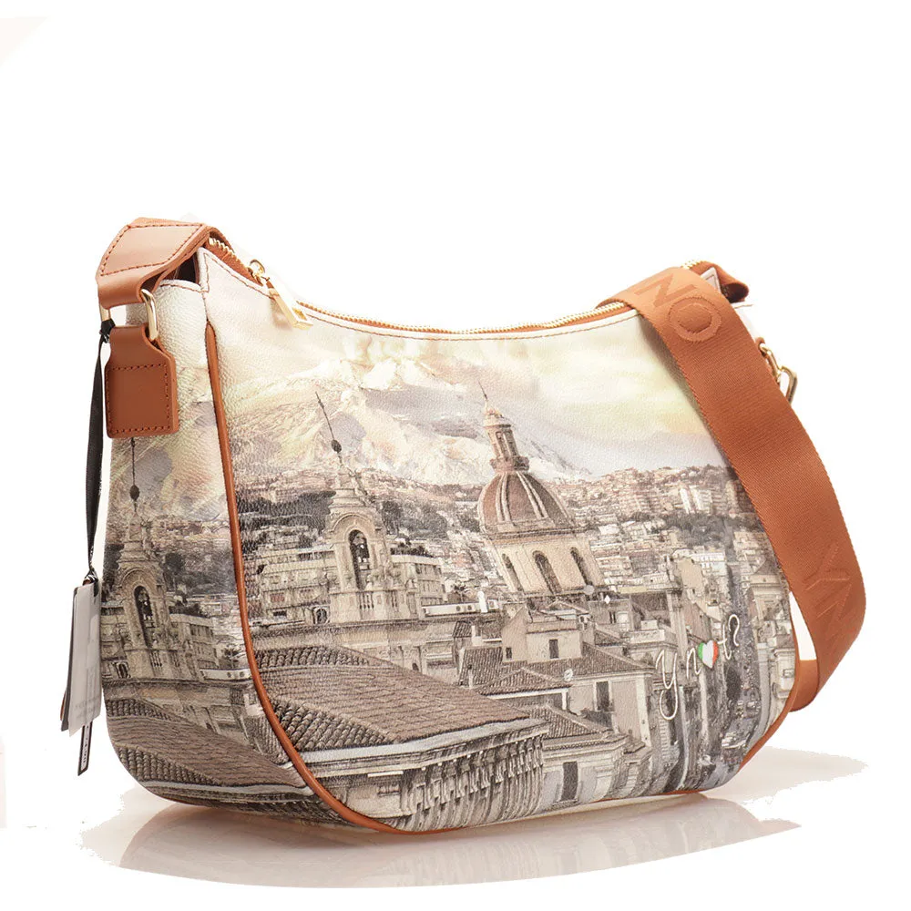 Borsa Donna Hobo Bag a Tracolla Y NOT YES-628 Stampa Etnea