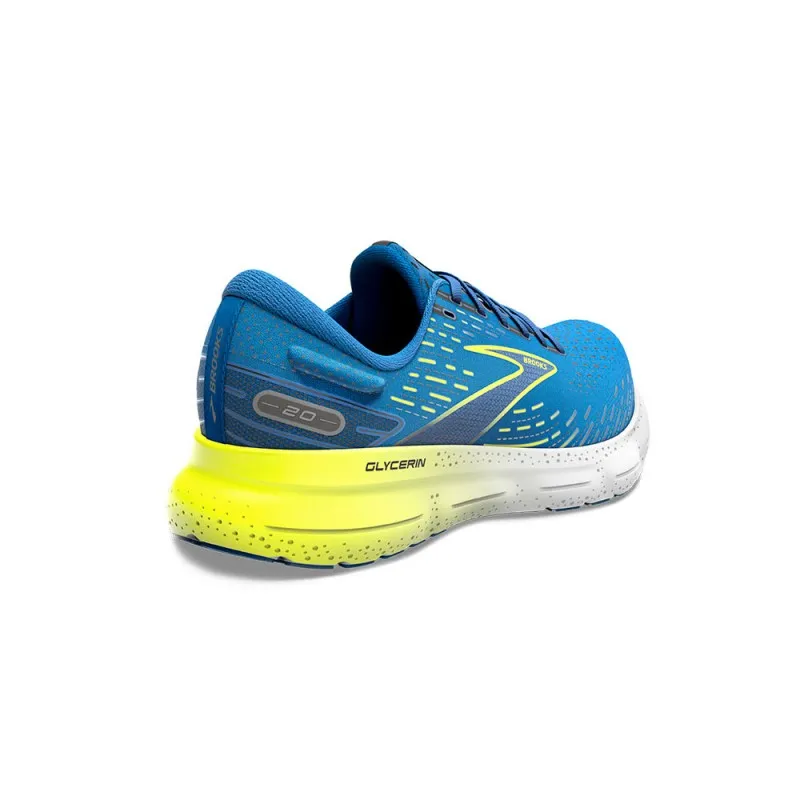 Brooks Glycerin 20 Blue Bianco Giallo Fluo - Scarpe Running Uomo