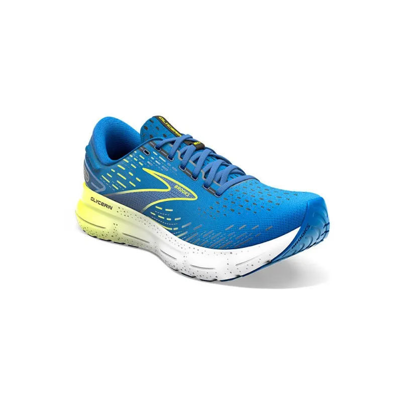 Brooks Glycerin 20 Blue Bianco Giallo Fluo - Scarpe Running Uomo