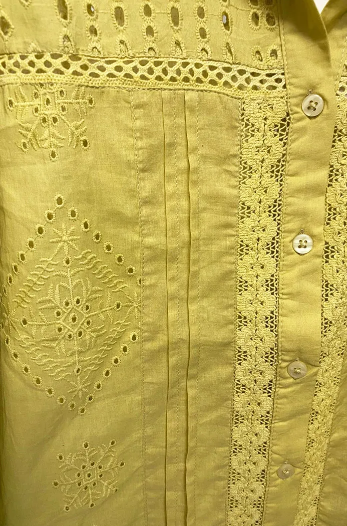 Camicia Varanasi in pizzo sangallo di Sheare