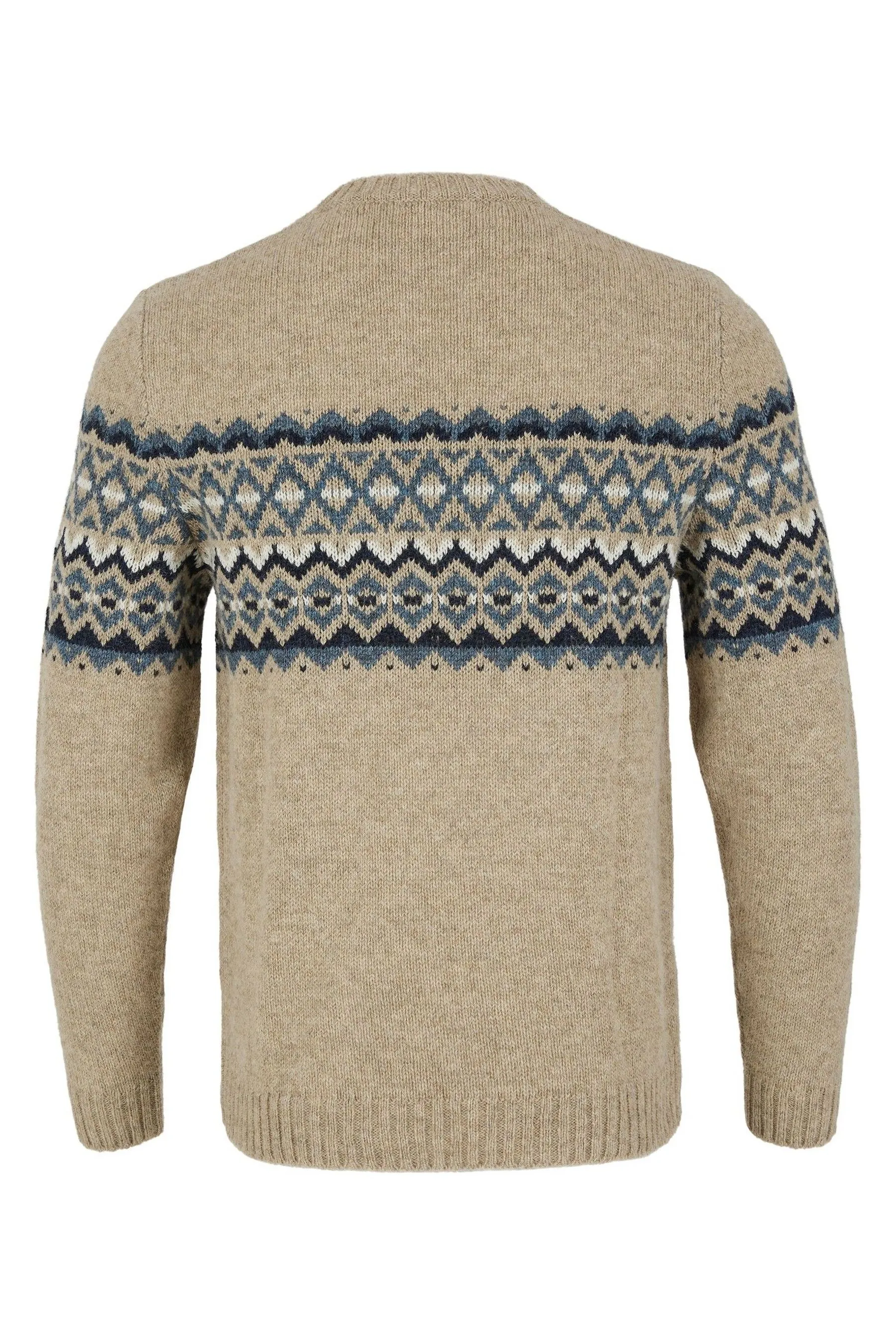 Celtic & Co. Uomo Naturale - Maglione con motivo Fair Isle