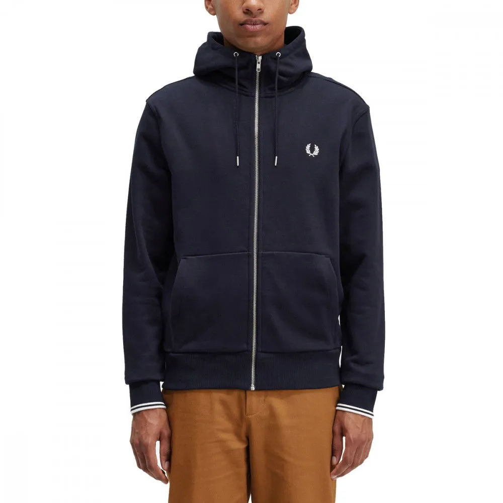 FRED PERRY FELPA FULL ZIP CON CAPPUCCIO LOGO