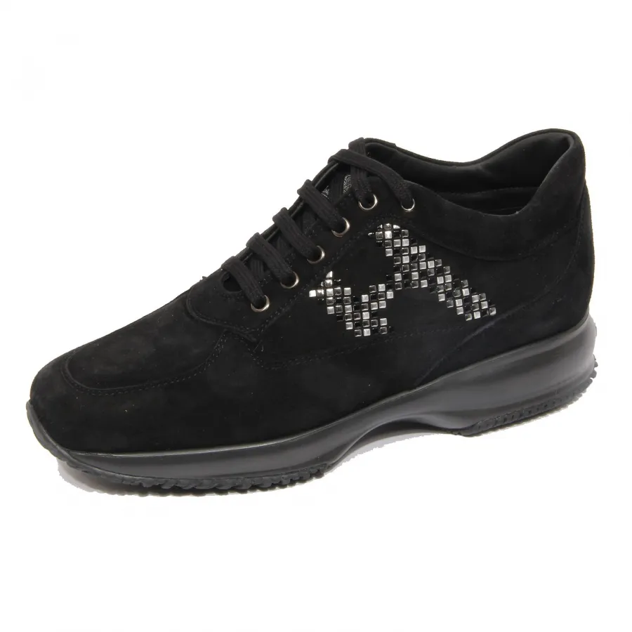 G2726 sneaker donna HOGAN INTERACTIVE H BORCHIE black suede shoe woman