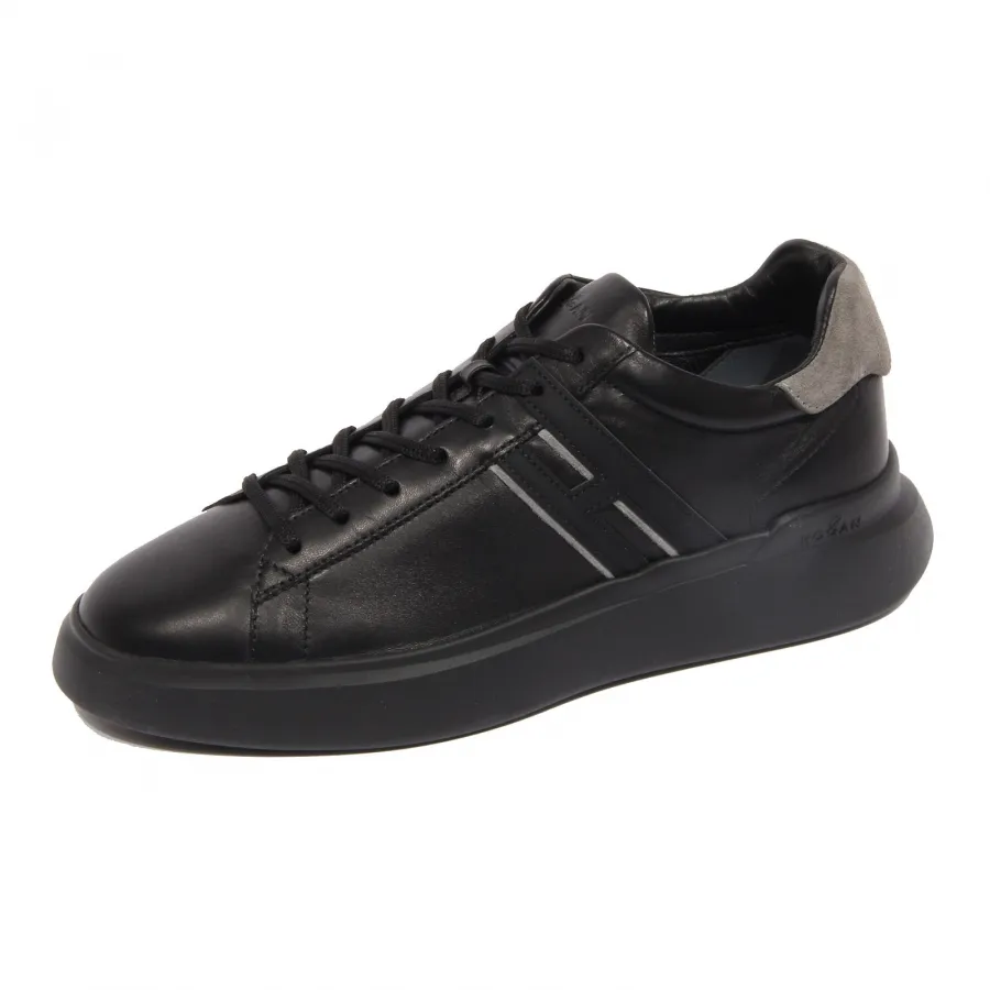 G4768 sneaker uomo HOGAN H580 black/grey leather shoes man