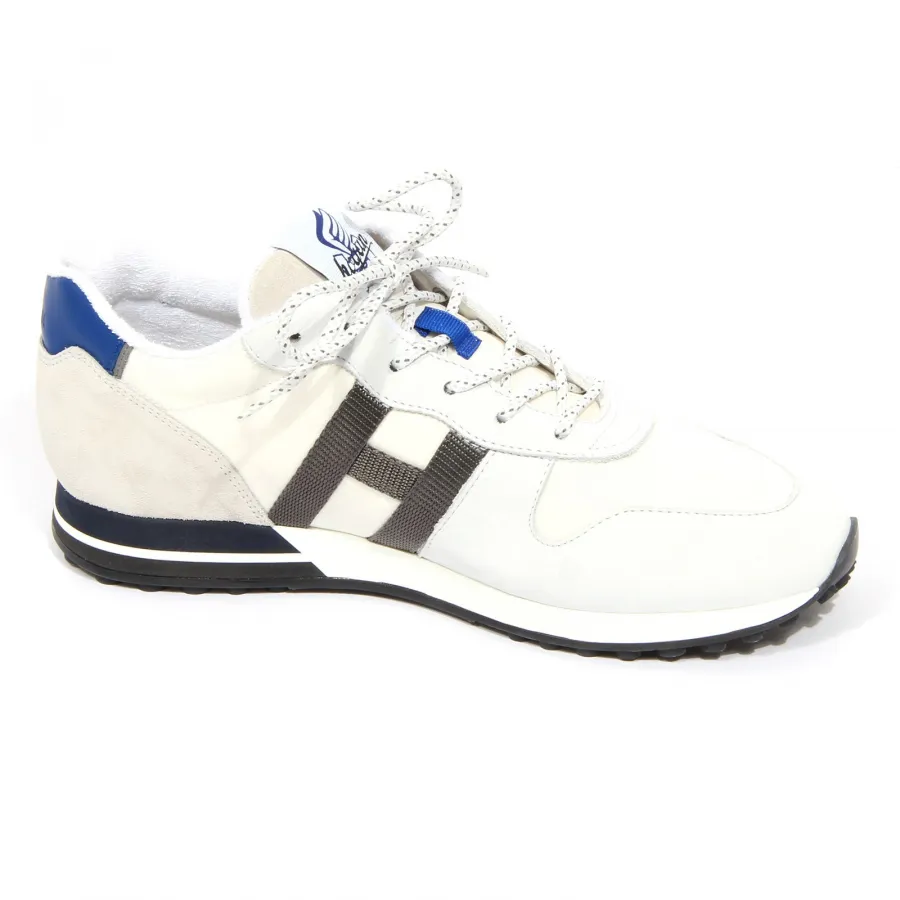 G5398 sneaker uomo HOGAN H383 off white/ice nabuk/fabric shoe man