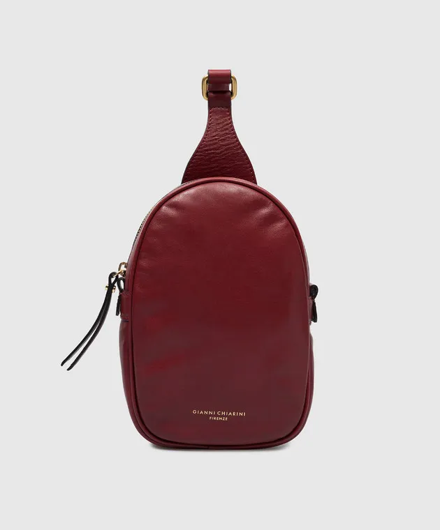 Gianni Chiarini Borsa a tracolla Nina in pelle bordeaux con stampa logo MP11271FOUCLD