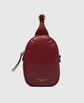 Gianni Chiarini Borsa a tracolla Nina in pelle bordeaux con stampa logo MP11271FOUCLD