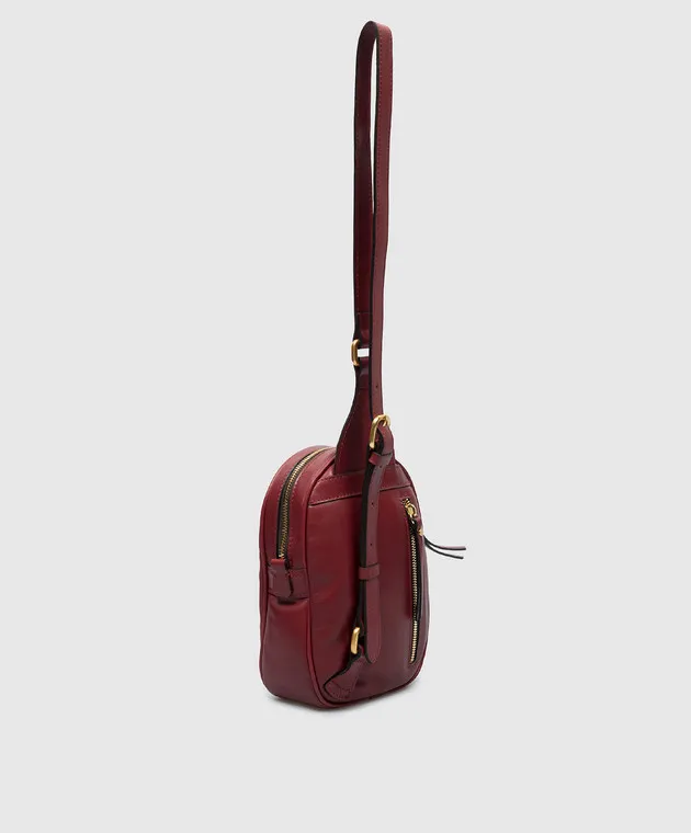 Gianni Chiarini Borsa a tracolla Nina in pelle bordeaux con stampa logo MP11271FOUCLD