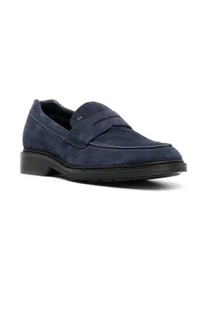 HOGAN Calzature,Sneakers mocassino in pelle blu 