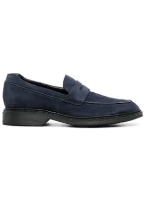 HOGAN Calzature,Sneakers mocassino in pelle blu 