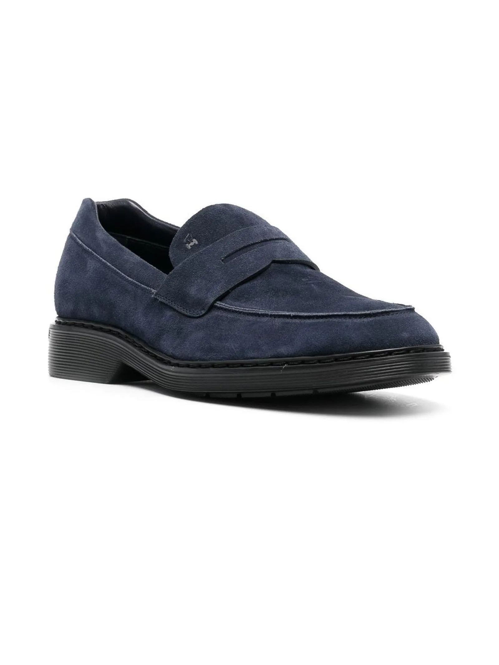 HOGAN Calzature,Sneakers mocassino in pelle blu 