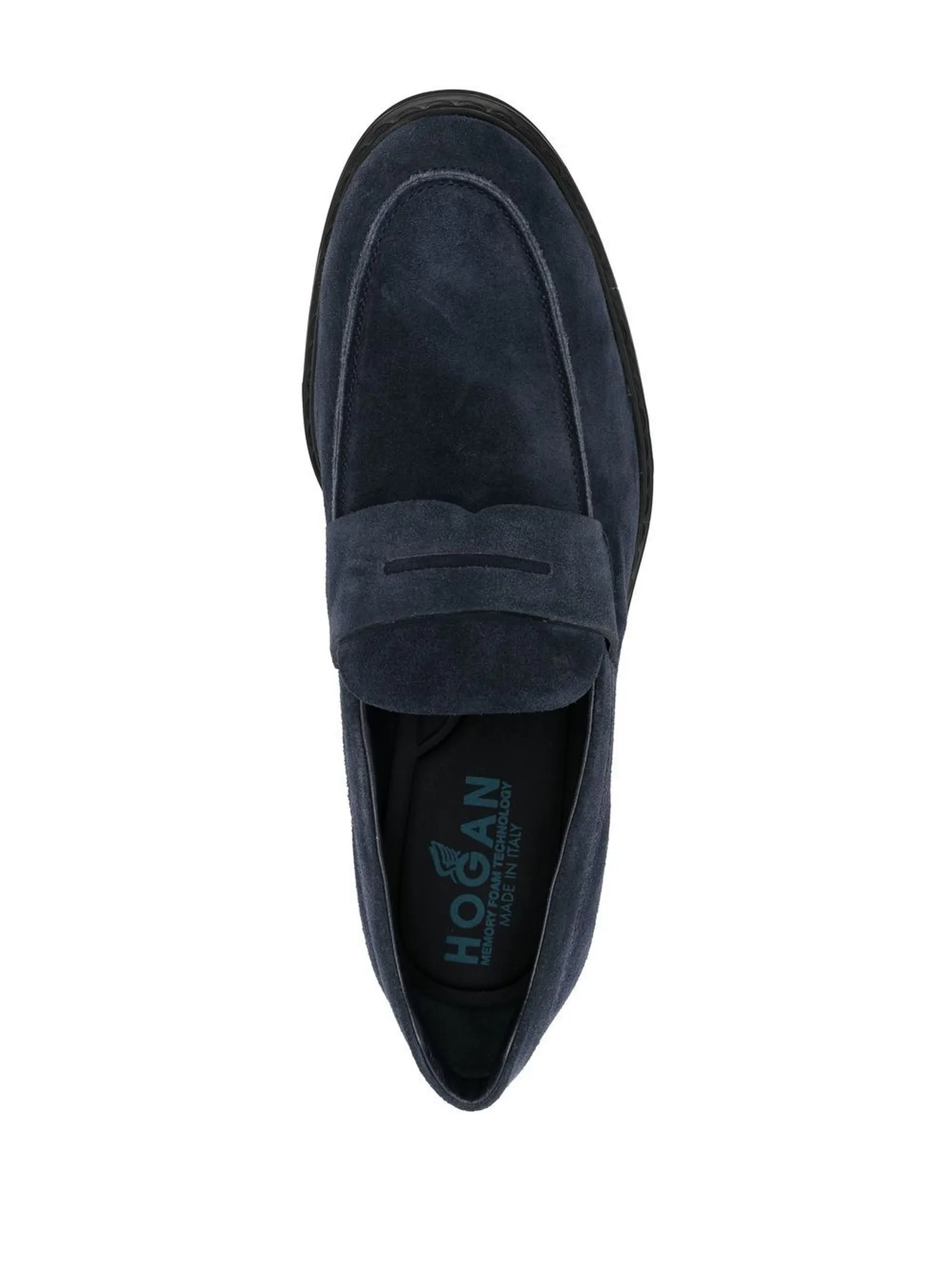 HOGAN Calzature,Sneakers mocassino in pelle blu 