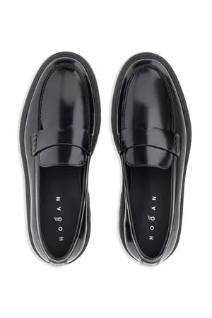 HOGAN Calzature,Sneakers mocassino in pelle nero 