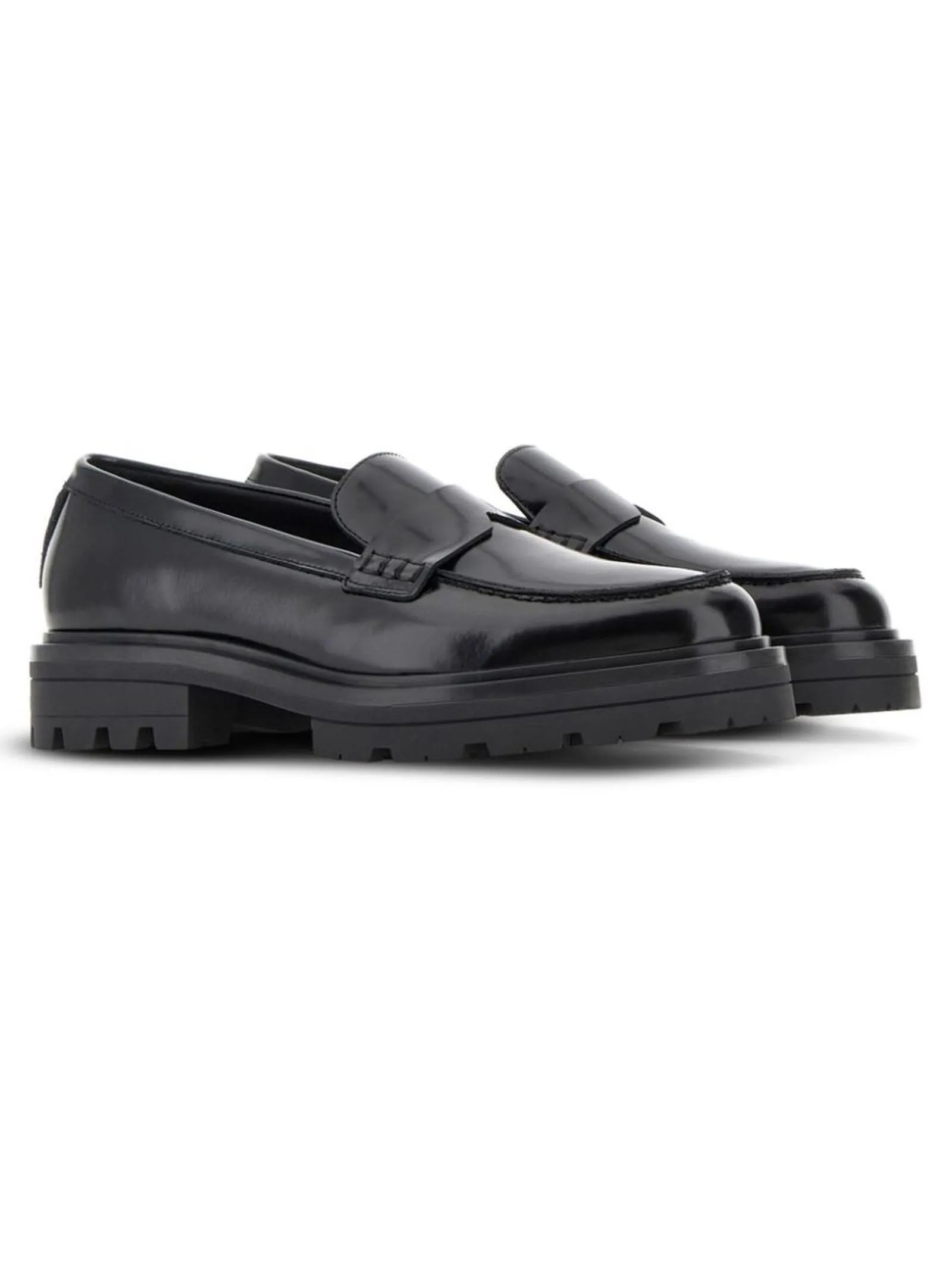 HOGAN Calzature,Sneakers mocassino in pelle nero 