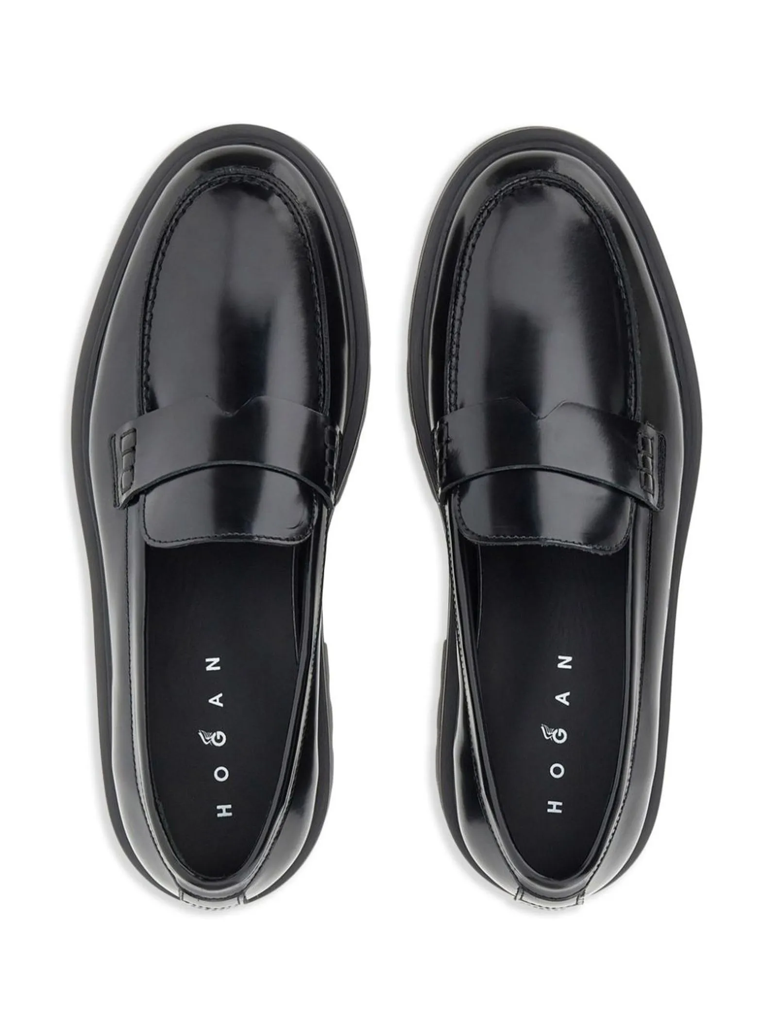 HOGAN Calzature,Sneakers mocassino in pelle nero 