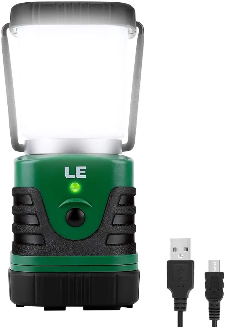 LE Lampada LED da Campeggio Ricaricabile USB, Lanterna da Campeggio Portatile Impermeabile, 4 Modalità Dimmerabili, LED Luce Est