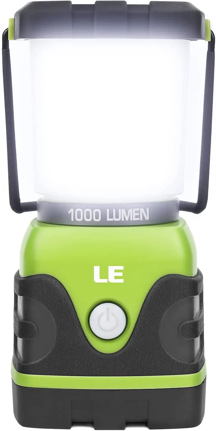 LE Lanterna da Campeggio LED 1000lumen Impermeabile, 4 Modalità di Illuminazione, Lampade da Campeggio per Emergenza Escursione 