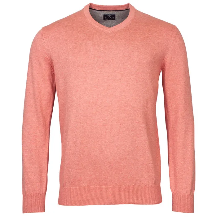 Maglione Baileys con scollo a V 100% cotone rosa