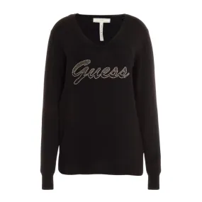 Maglione Guess logo frontale con strass