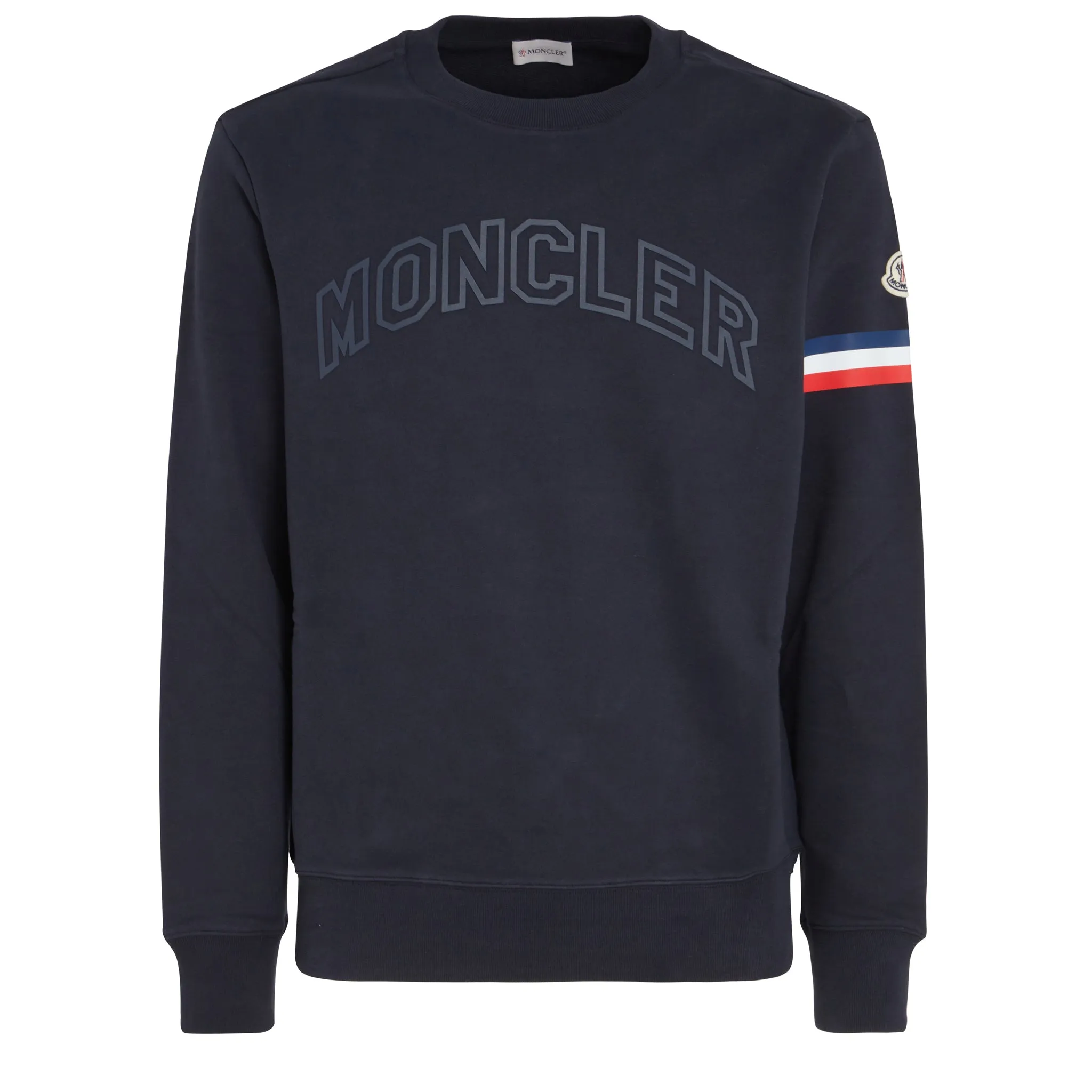 MONCLER  Felpa in cotone blu