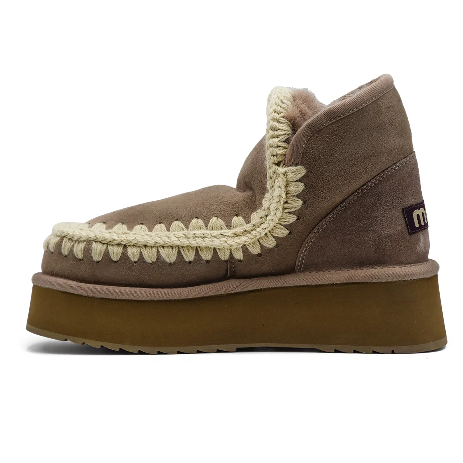 Mou Donna Grigio Modello Mini Eskimo Platform Stivaletti Foderati