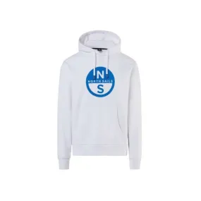 North Sails Basic Hd Sweatshirt W/Logo Felpa Capp Bianca Bollo Bluette Uomo