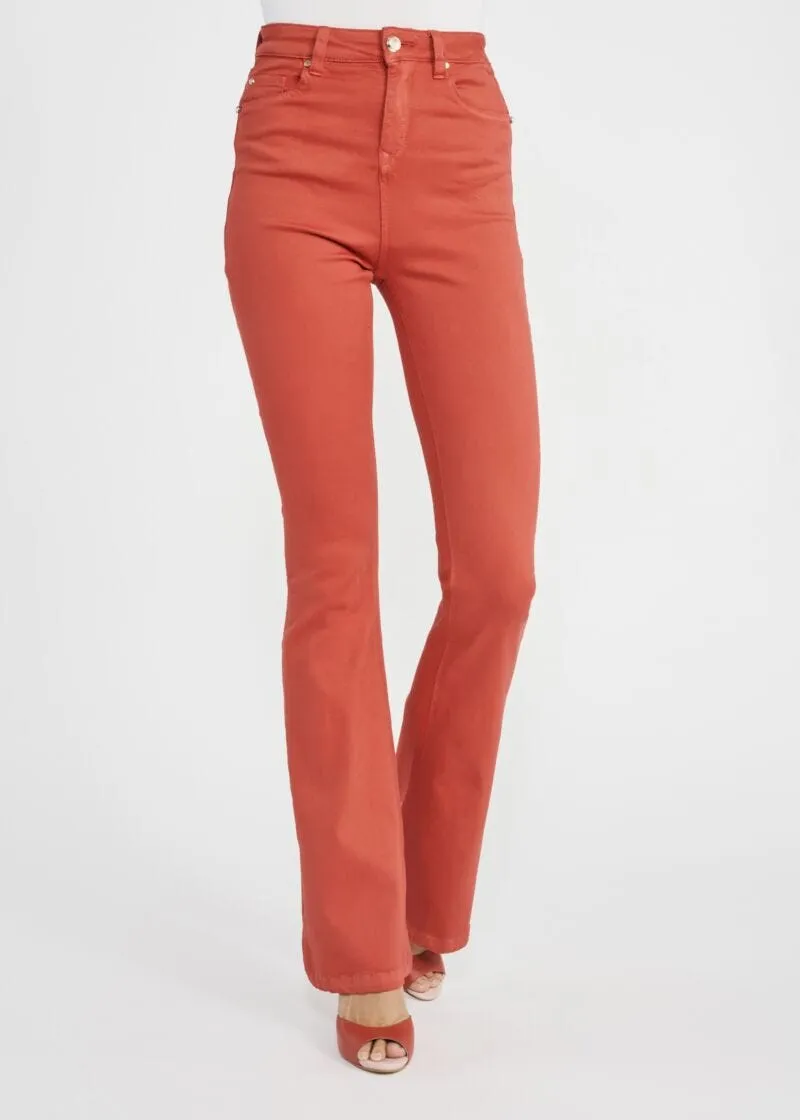 Pantaloni bootcut in cotone stretch