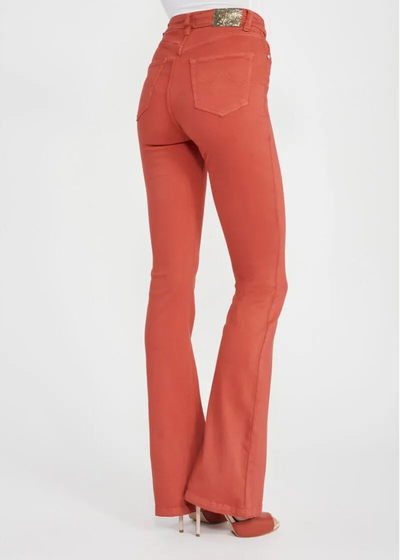 Pantaloni bootcut in cotone stretch