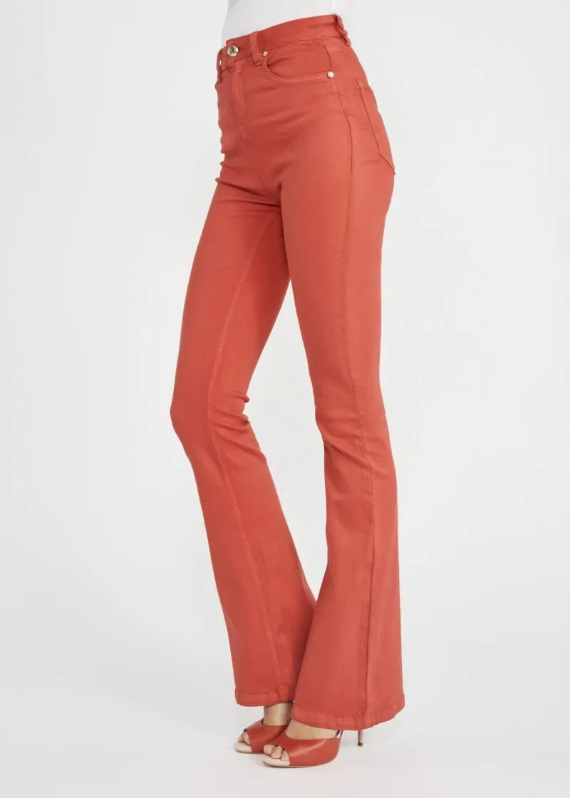 Pantaloni bootcut in cotone stretch