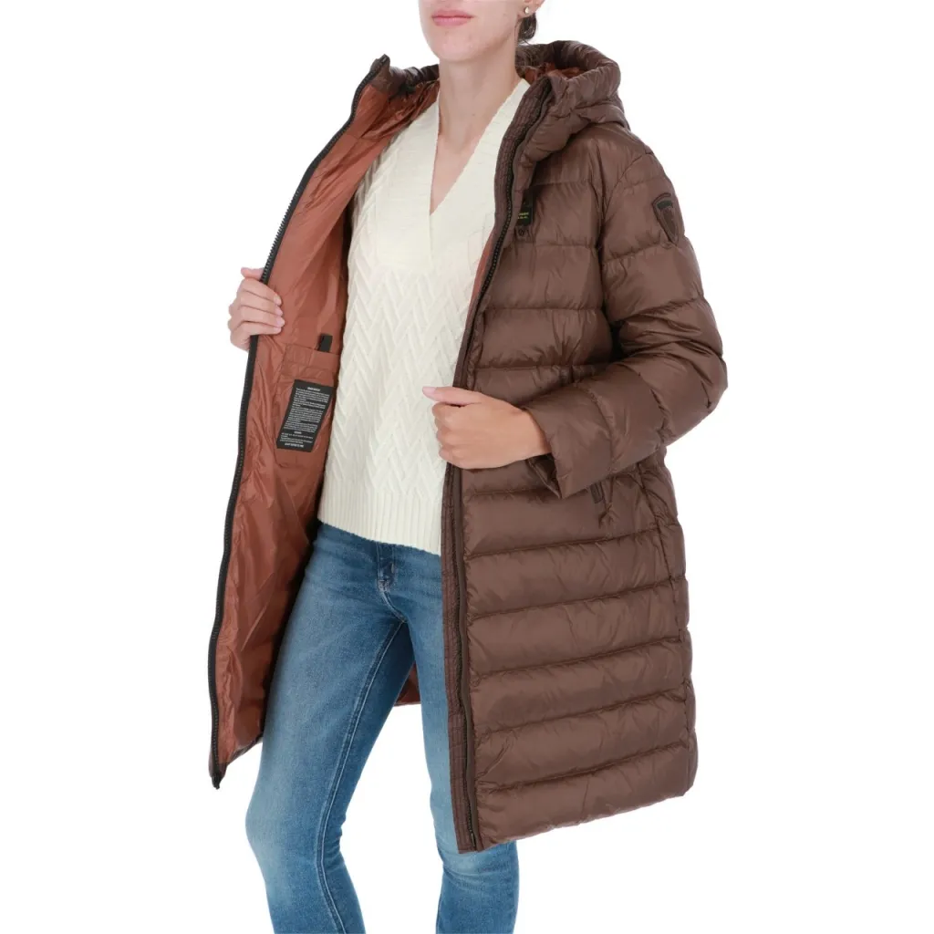 Piumino Blauer Usa Donna Trench Lungo 386RU MARRONE