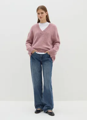 Pullover oversize con scollo a V