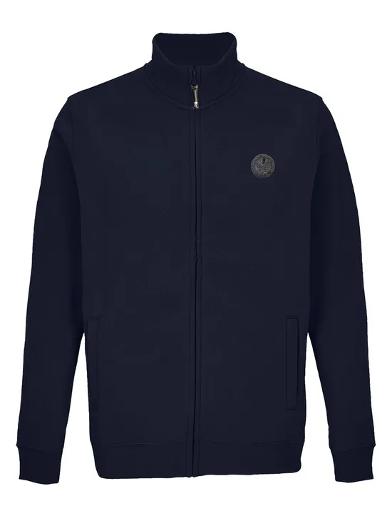 Ros Felpa Garzata Fullzip Blunavy Patch A Cuore