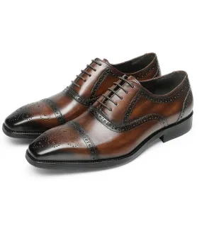 Scarpe brogue italiane di lusso per uomo in vera pelle 2023 Nuovo stile Designer di marca Uomo fatto a mano Nero Business Work S