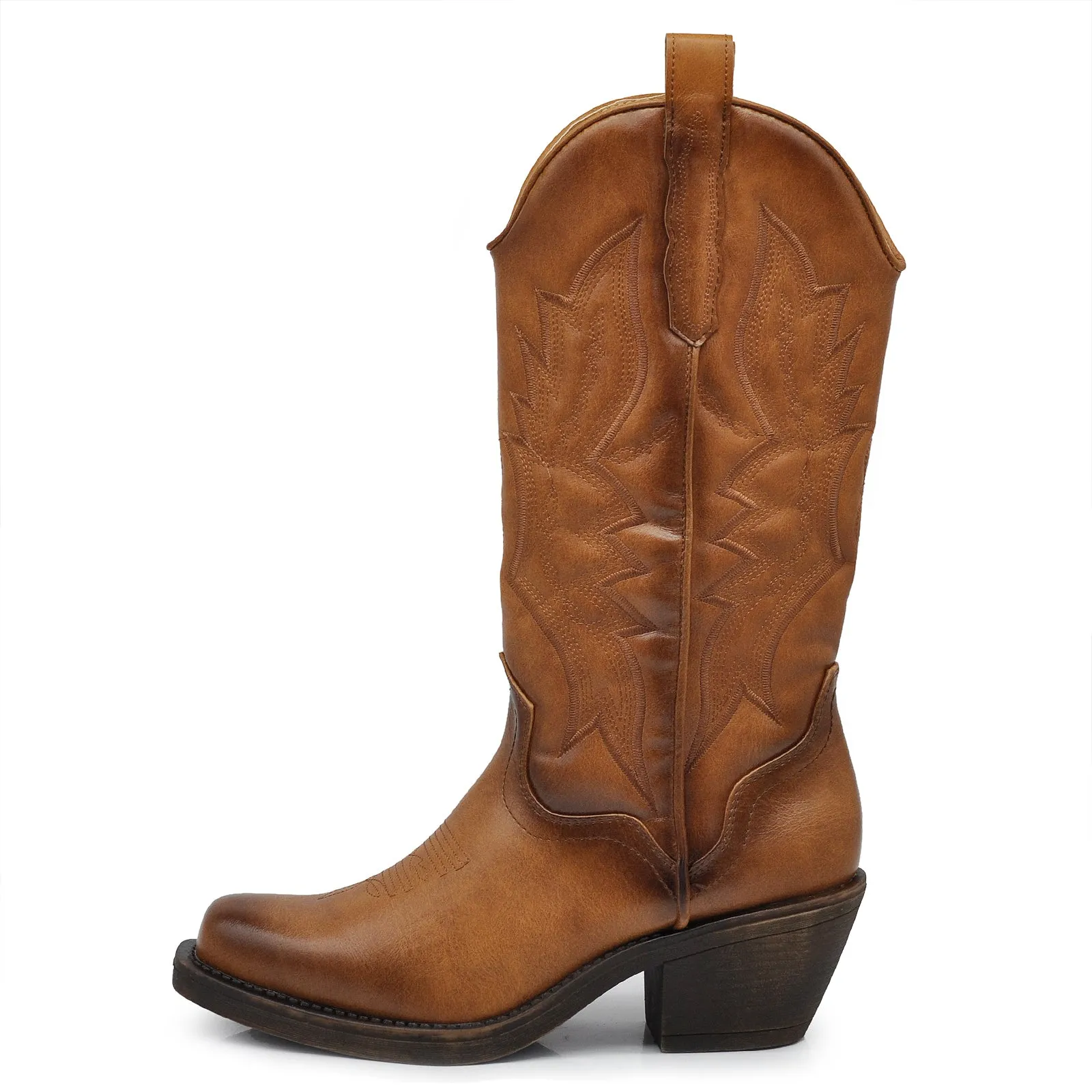 Stivali Stivaletti Da Donna Texani Cowboy Cowgirl Punta Quadrata Etnici YG886