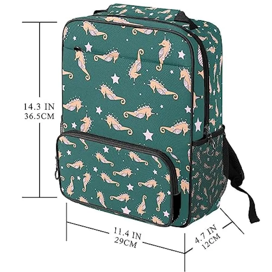 suojapuku Zaino da donna per college,borsa da viaggio zaino classico,Animale adorabile dell’oceano dell’ippocampo,Zainetto casua