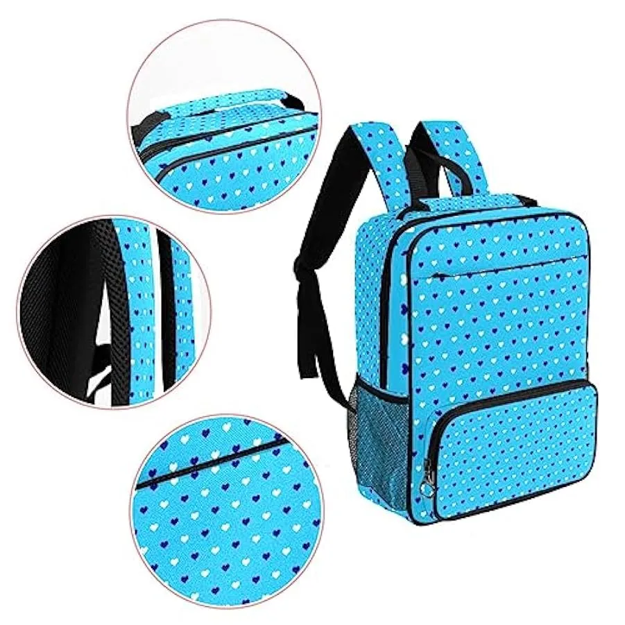 suojapuku Zaino da donna per college,borsa da viaggio zaino classico,motivo a cuore blu,Zainetto casual leggero 169655265