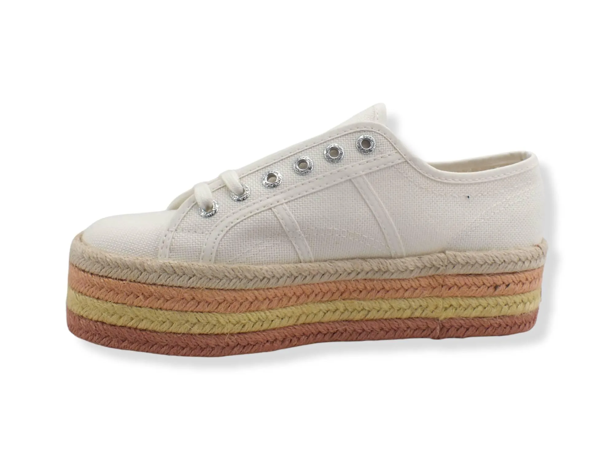 SUPERGA 2790 Multicolor Rope Sneaker White Avorio Apricot Multi S3114CW