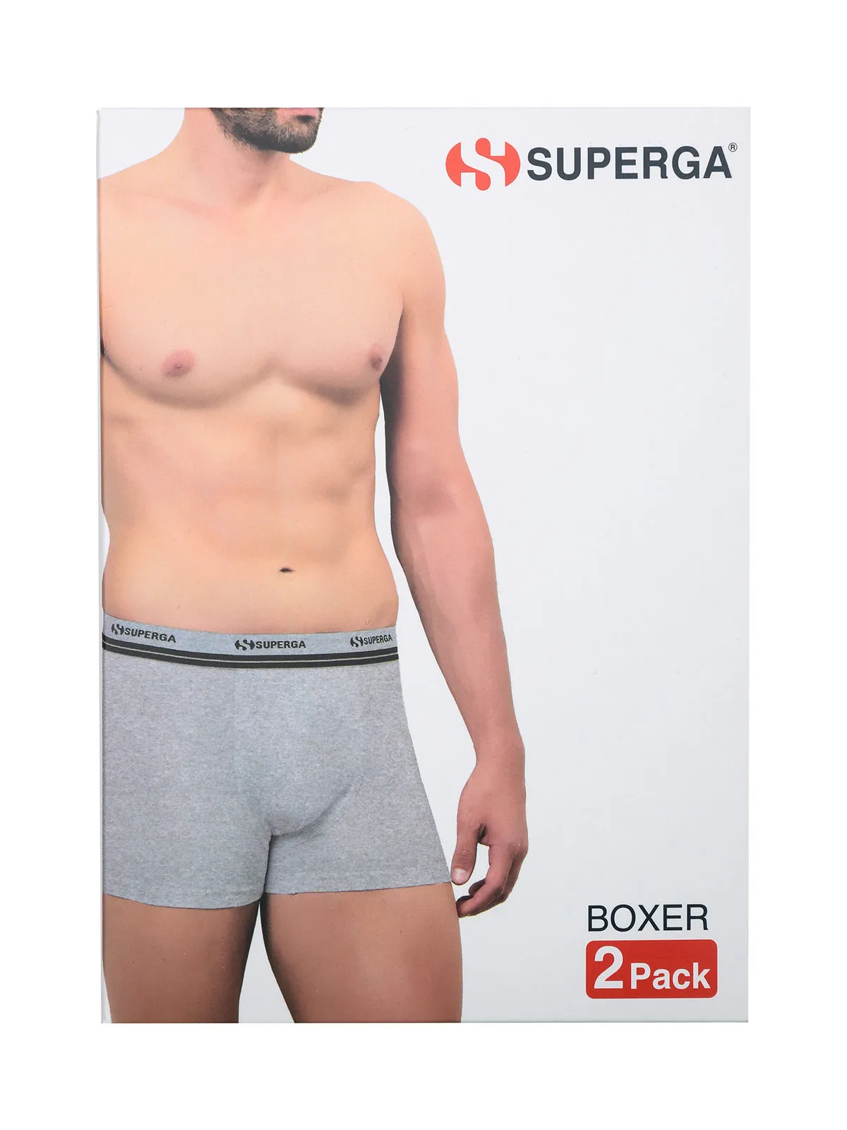 Superga Boxers pour hommes de couleur unie. Paquet de 2 pièces