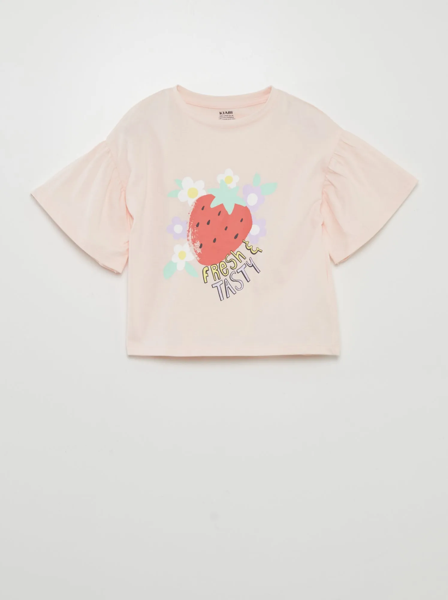 T-shirt stampata 'frutti' a maniche corte - ROSA